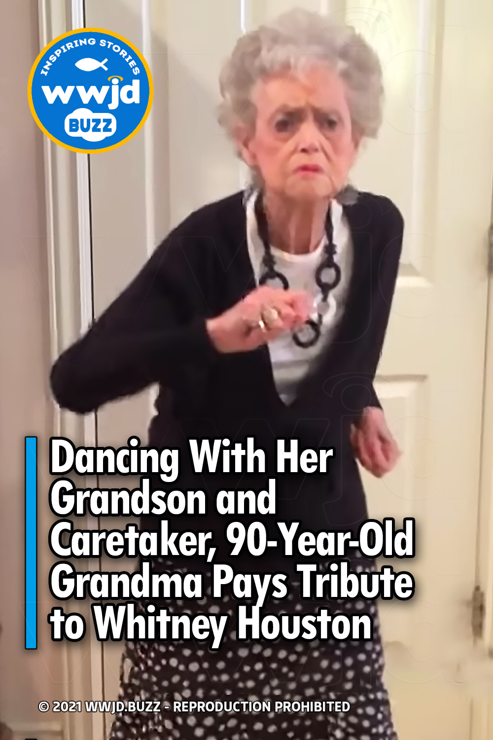 Dancing With Her Grandson and Caretaker, 90-Year-Old Grandma Pays Tribute to Whitney Houston