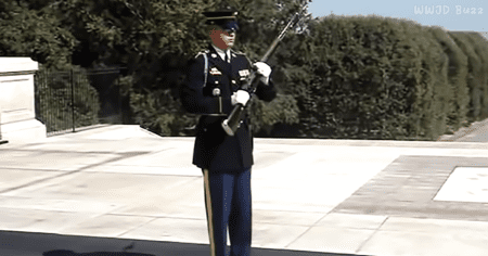 Watch disrespectful crowd get taught a lesson by guard at Arlington Cemetery
