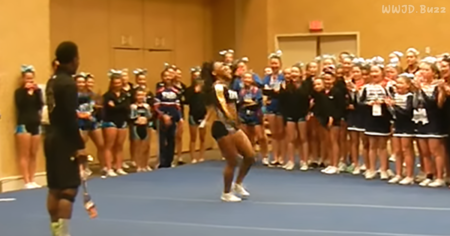 This Cheerleader’s Stunt Caused My Jaw To Drop! I’m Still Wide-Eyed… WHOA!