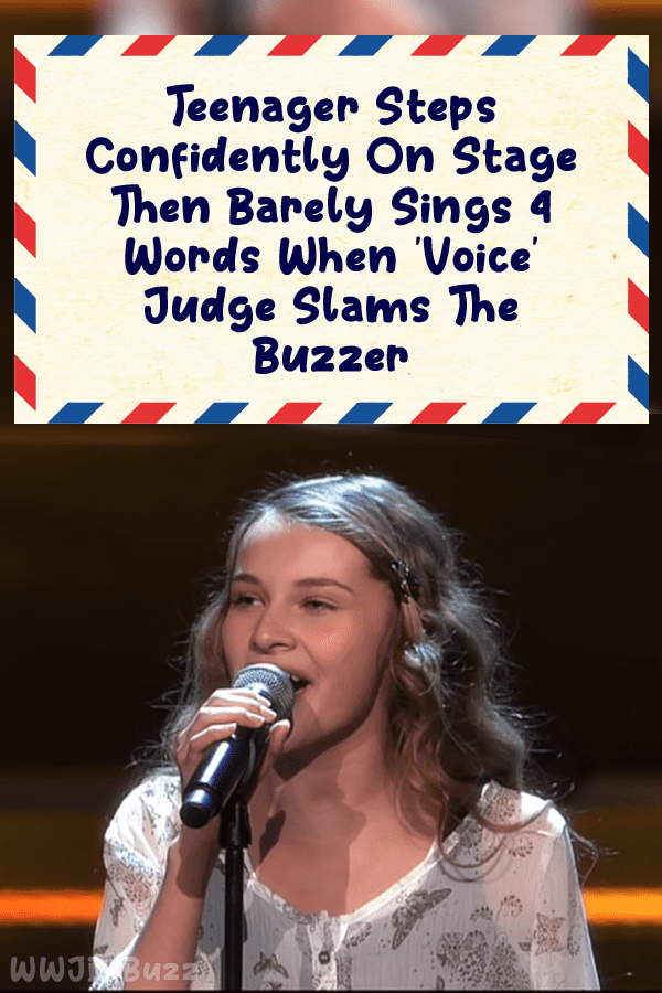 Teenager Steps Confidently On Stage Then Barely Sings 4 Words When \'Voice\' Judge Slams The Buzzer