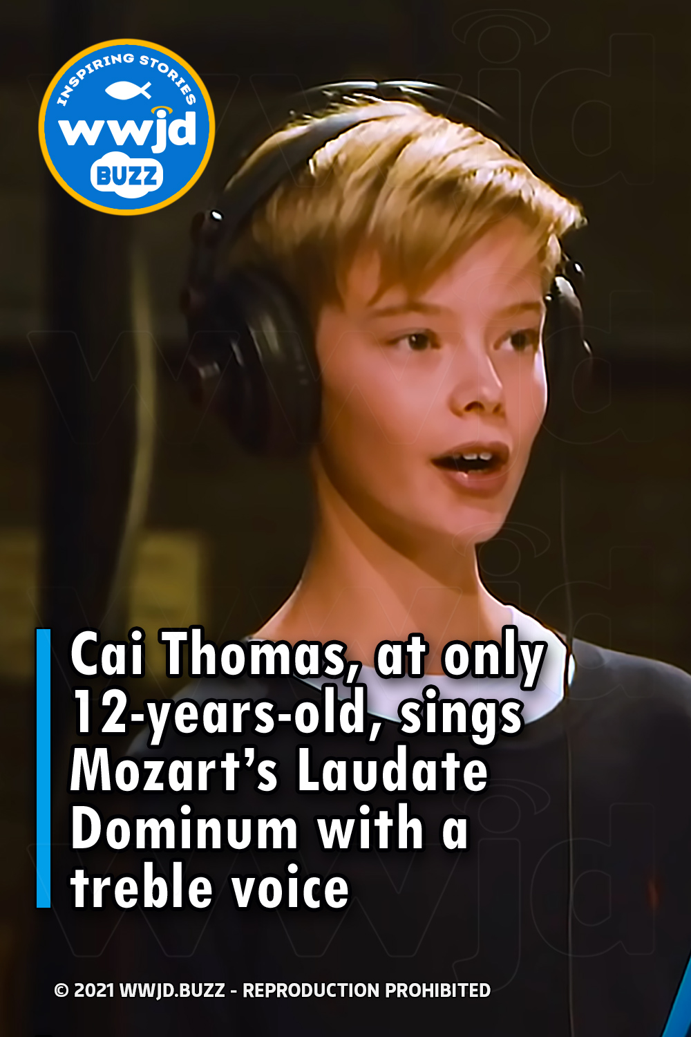 Cai Thomas, at only 12-years-old, sings Mozart’s Laudate Dominum with a treble voice