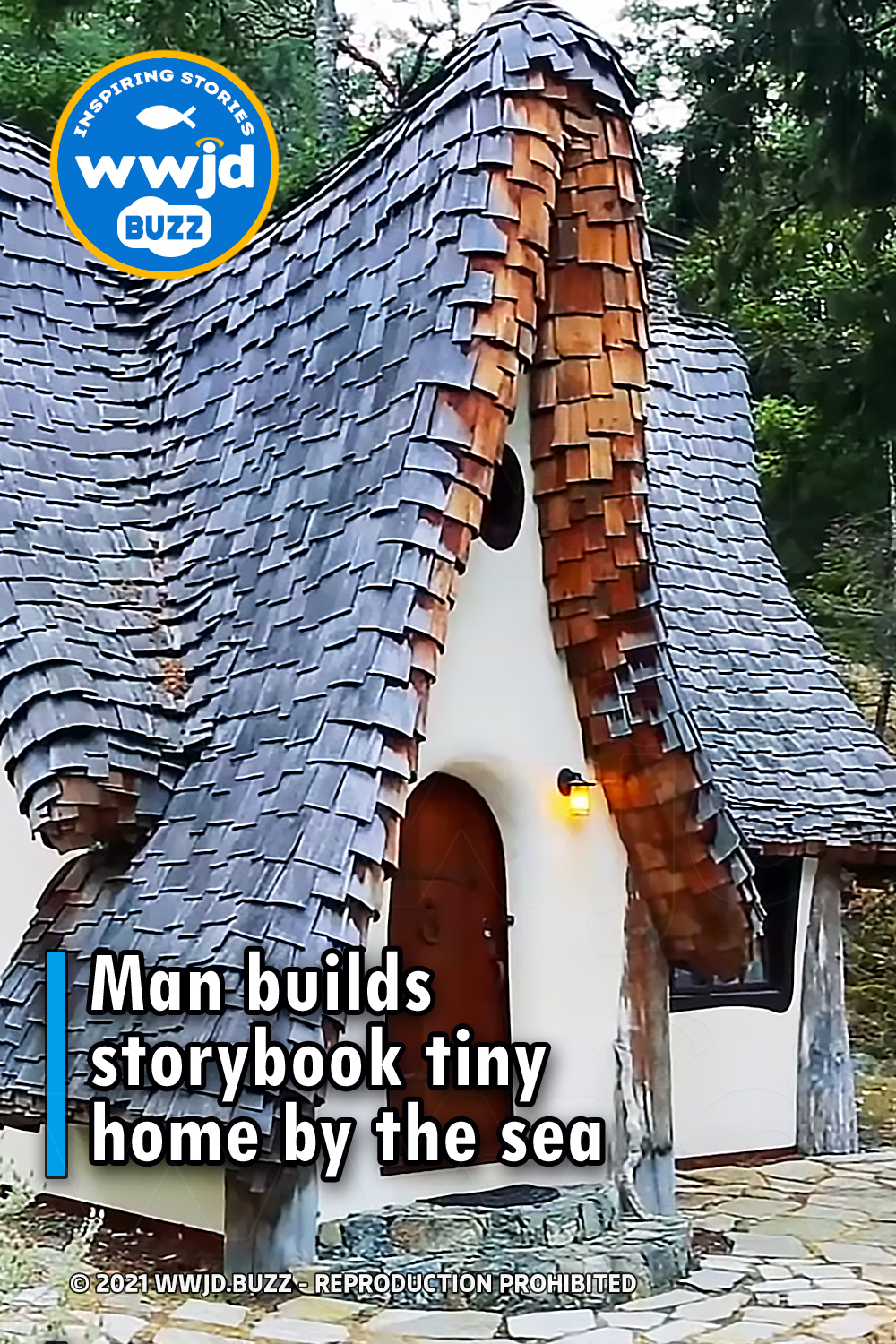 Man builds storybook tiny home by the sea