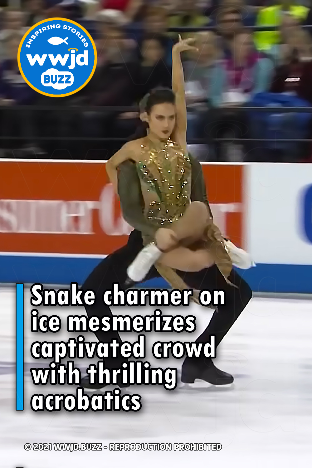 Snake charmer on ice mesmerizes captivated crowd with thrilling acrobatics