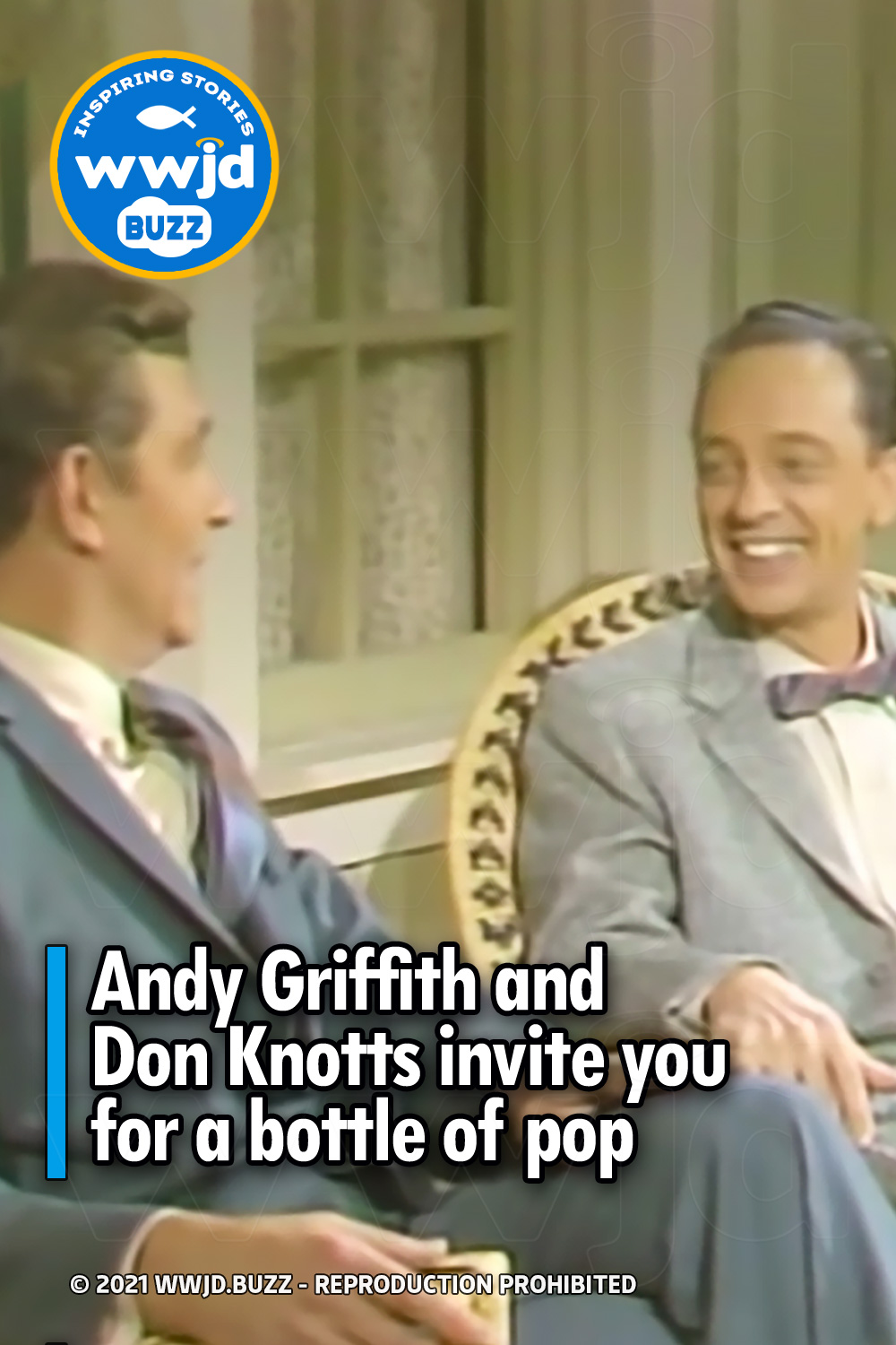 Andy Griffith and Don Knotts invite you for a bottle of pop