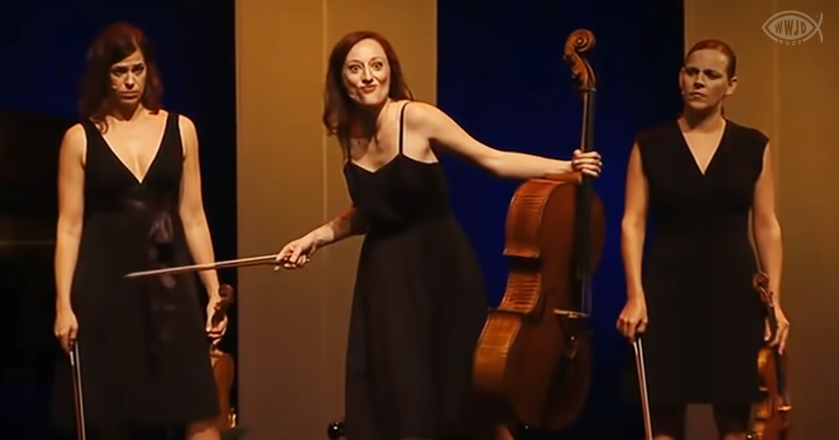 Funny medley performance by all-female string quartet