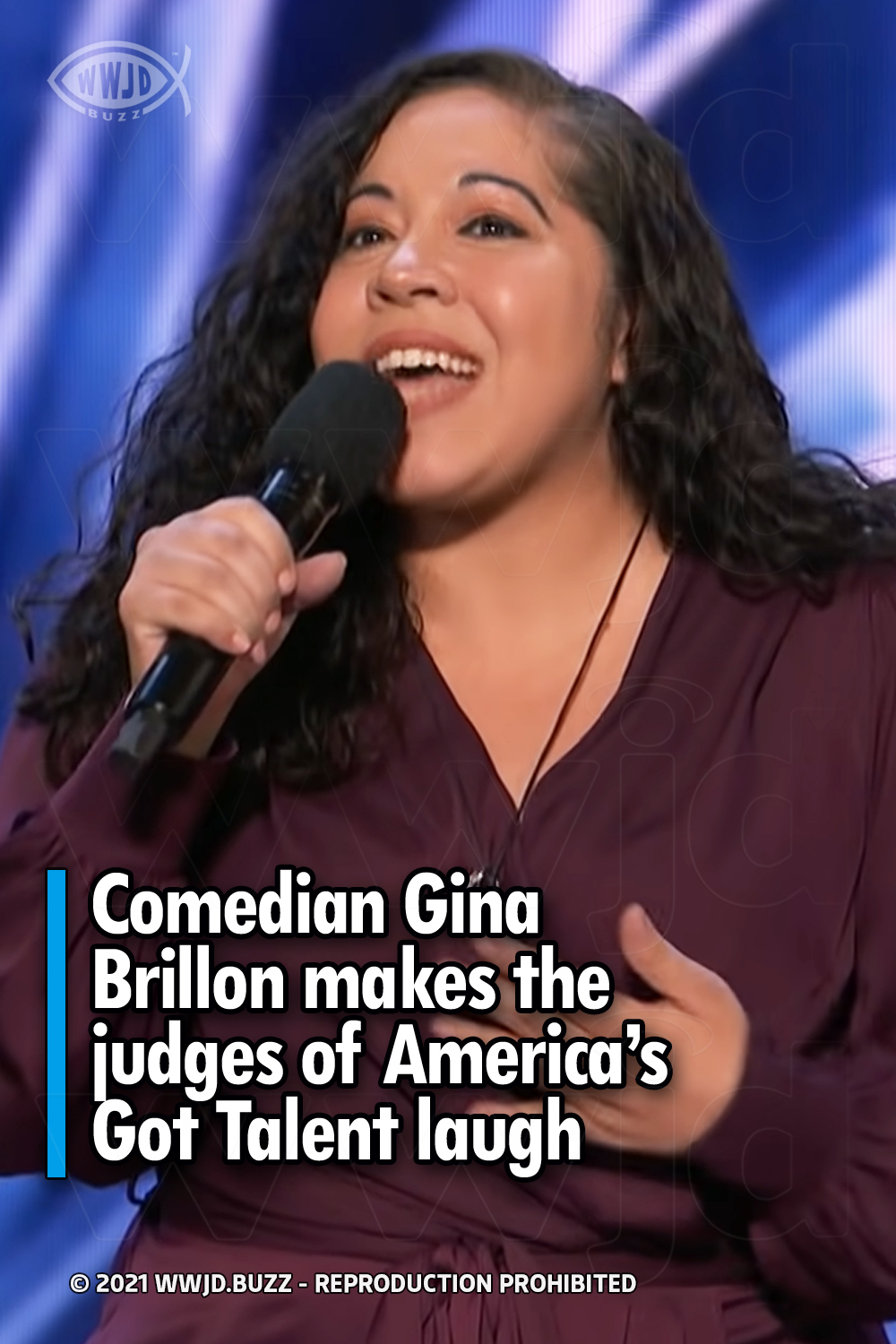 Comedian Gina Brillon makes the judges of America’s Got Talent laugh