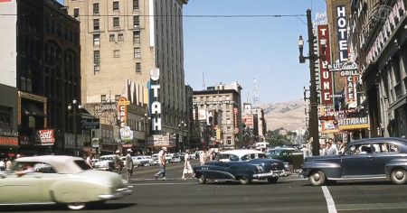 Main Street, USA in the 1950s