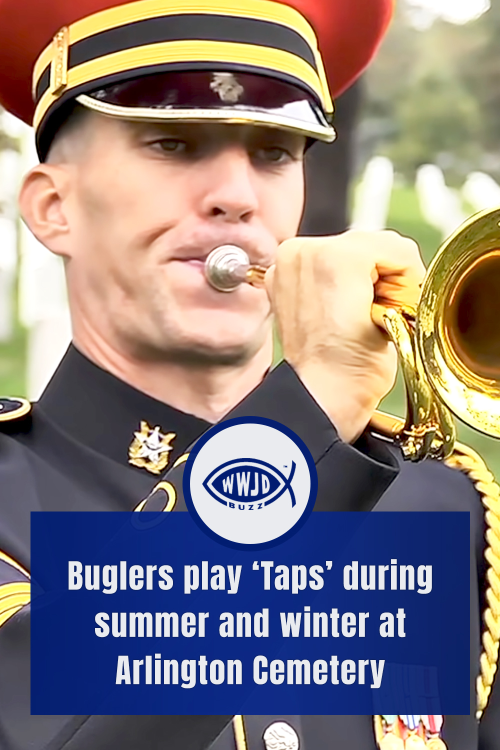 Buglers play ‘Taps’ during summer and winter at Arlington Cemetery