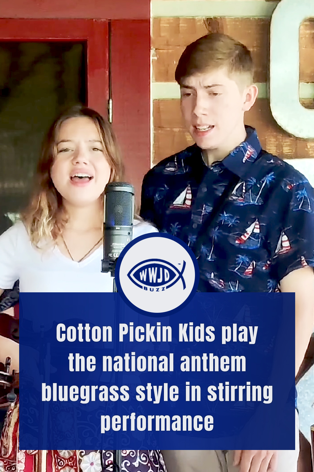 Cotton Pickin Kids play the national anthem bluegrass style in stirring performance