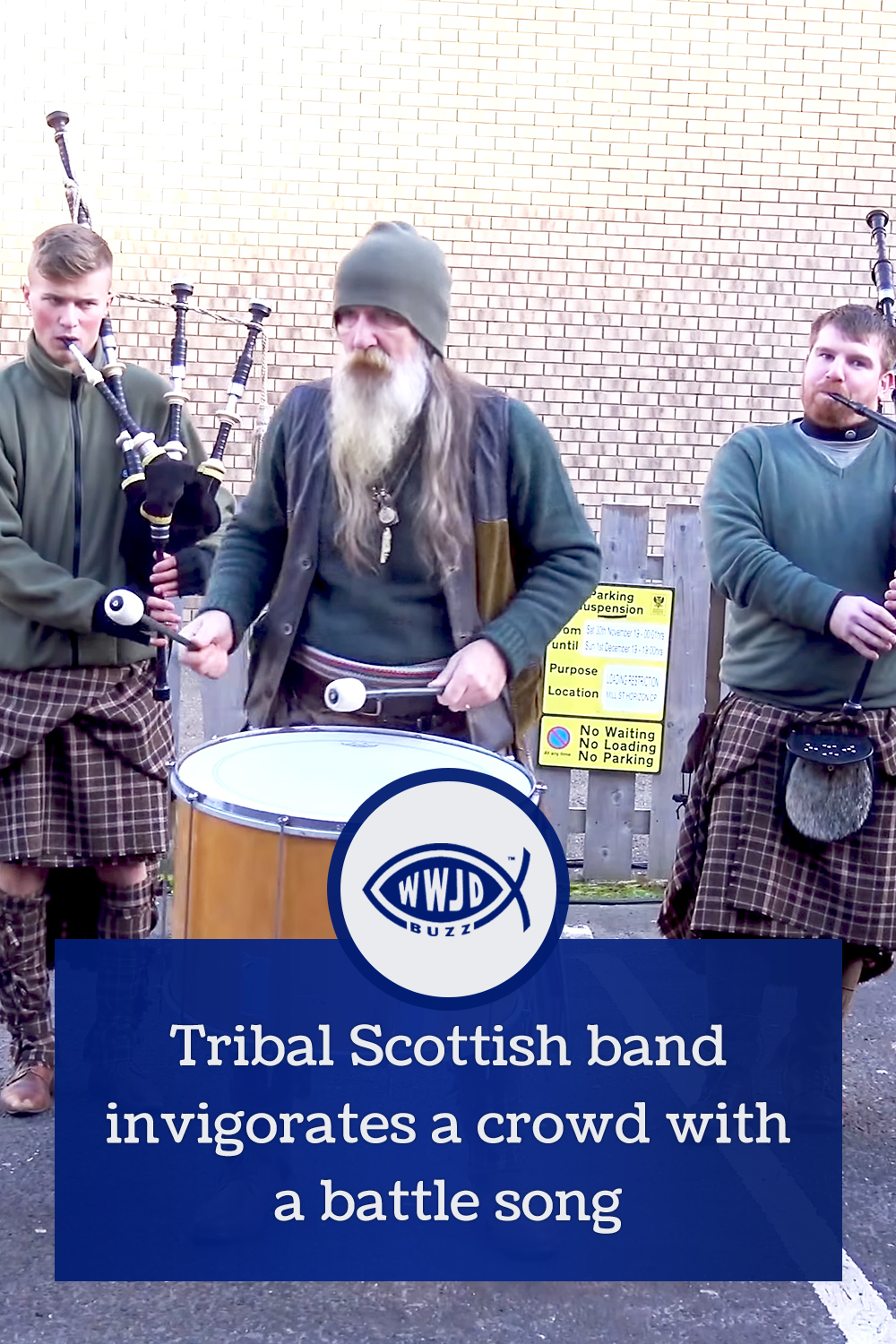 Tribal Scottish band invigorates a crowd with a battle song