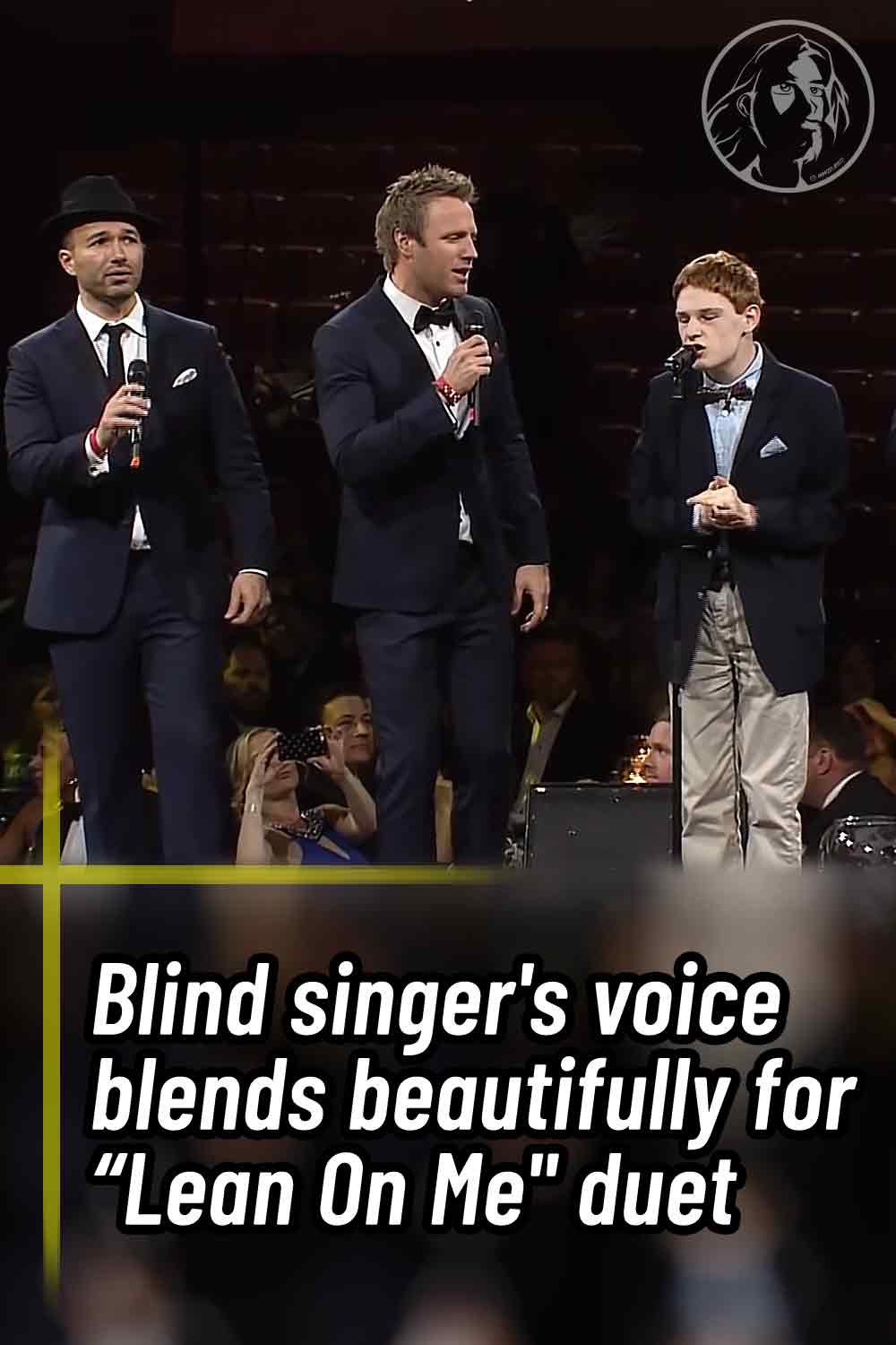Blind singer\'s voice blends beautifully for “Lean On Me\